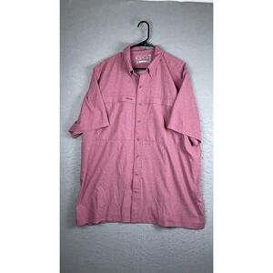GameGuard Shirt Mens 2XL Red Short Sleeve Vented Fishing Button Front Casual